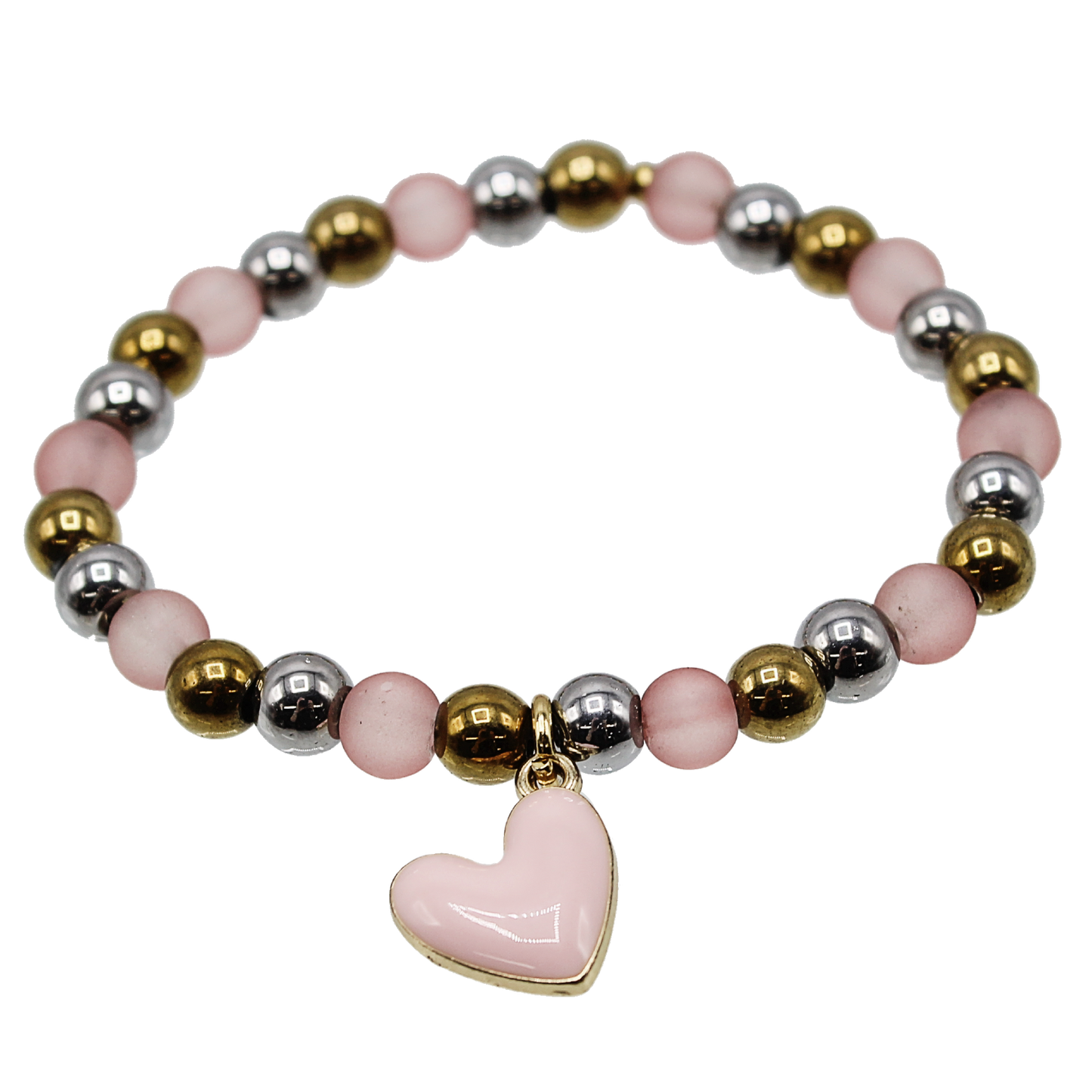 Frosted Glass Heart Bracelet