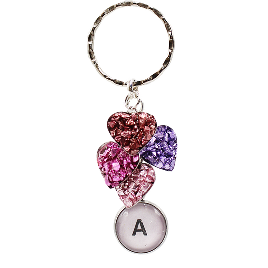 Crushed Glass Heart Keychain