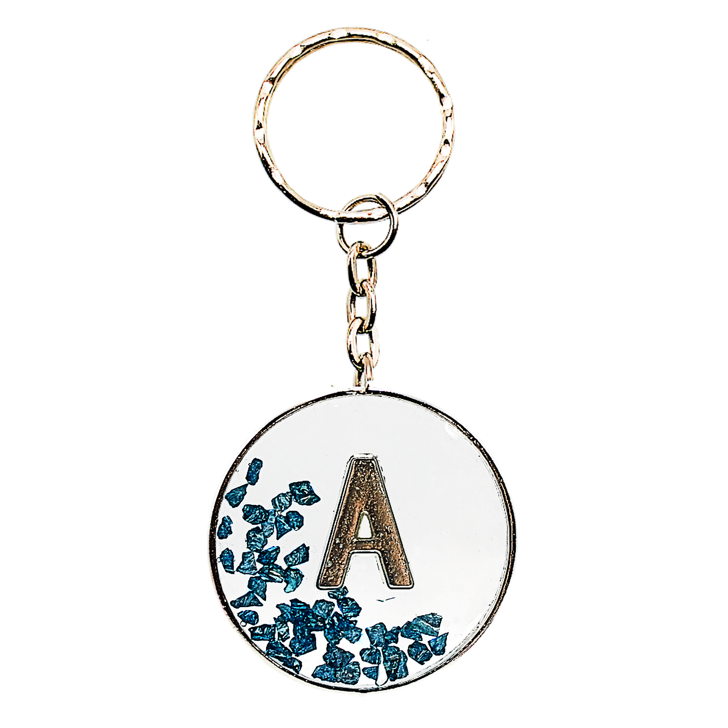 Crushed Glass Monogram Keychain