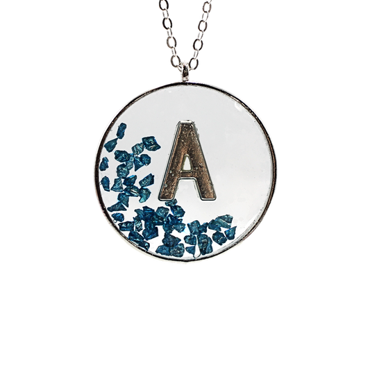 Crushed Glass Monogram Necklace