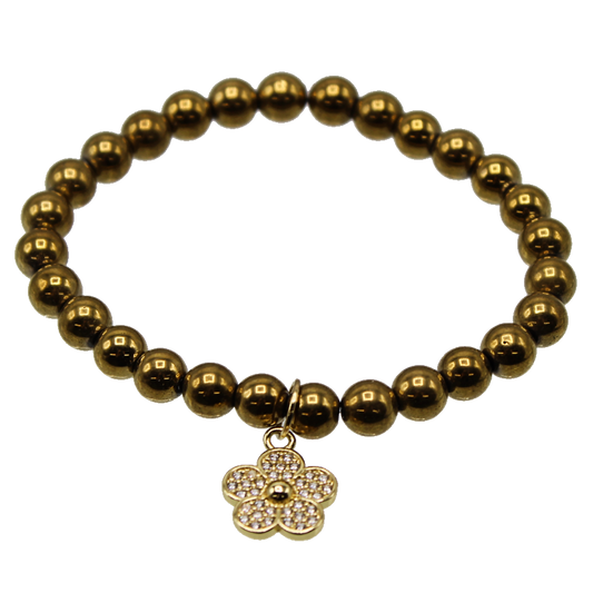 CZ Flower Gold Bracelet