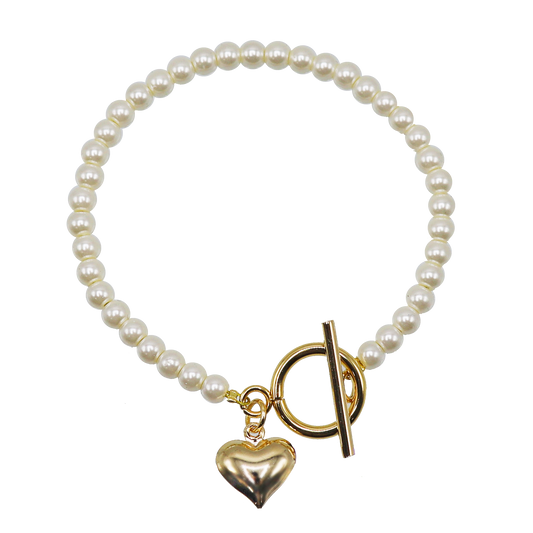 Heart Pearl Bracelet
