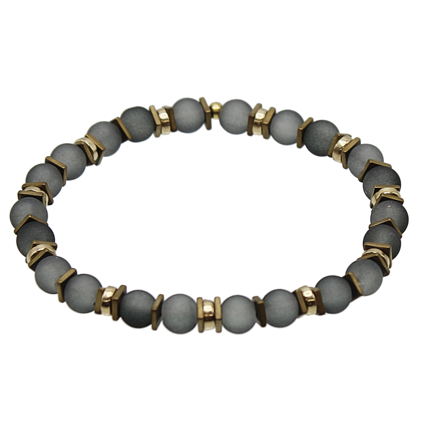 Frosted Glass Mixed Metal Bracelet