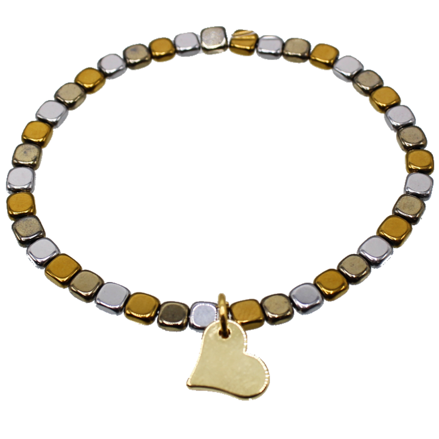 Mixed Metal Heart Bracelet