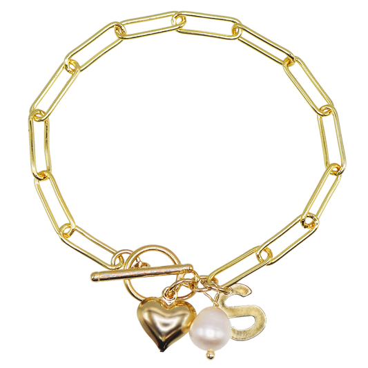 Freshwater Pearl Paperclip Bracelet