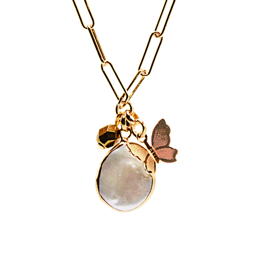 Freshwater Pearl Paperclip Necklace