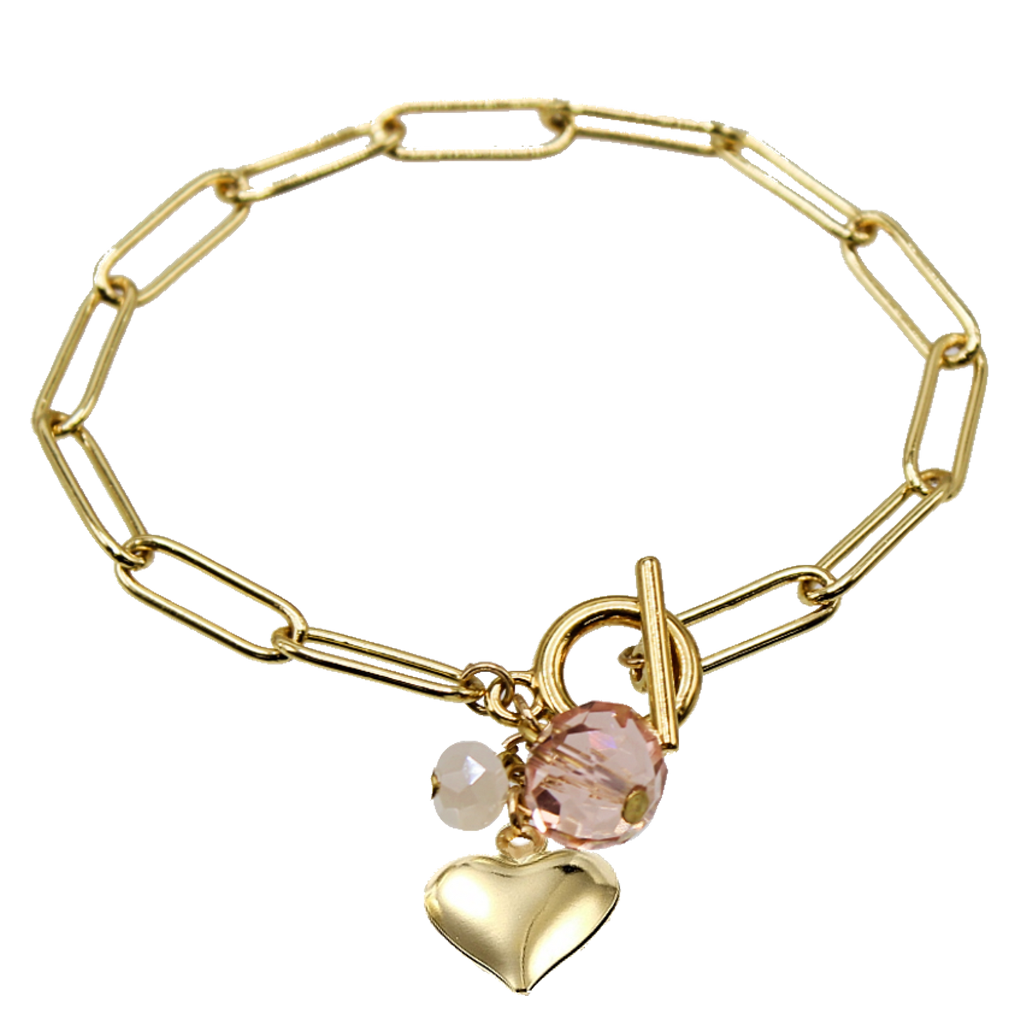Paperclip Heart Cluster Bracelet
