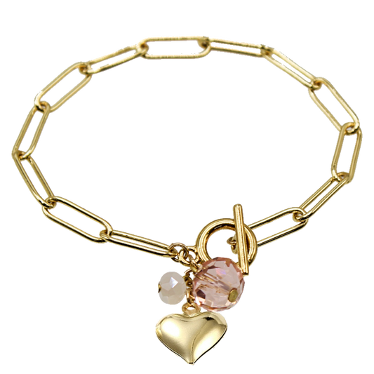 Paperclip Heart Cluster Bracelet