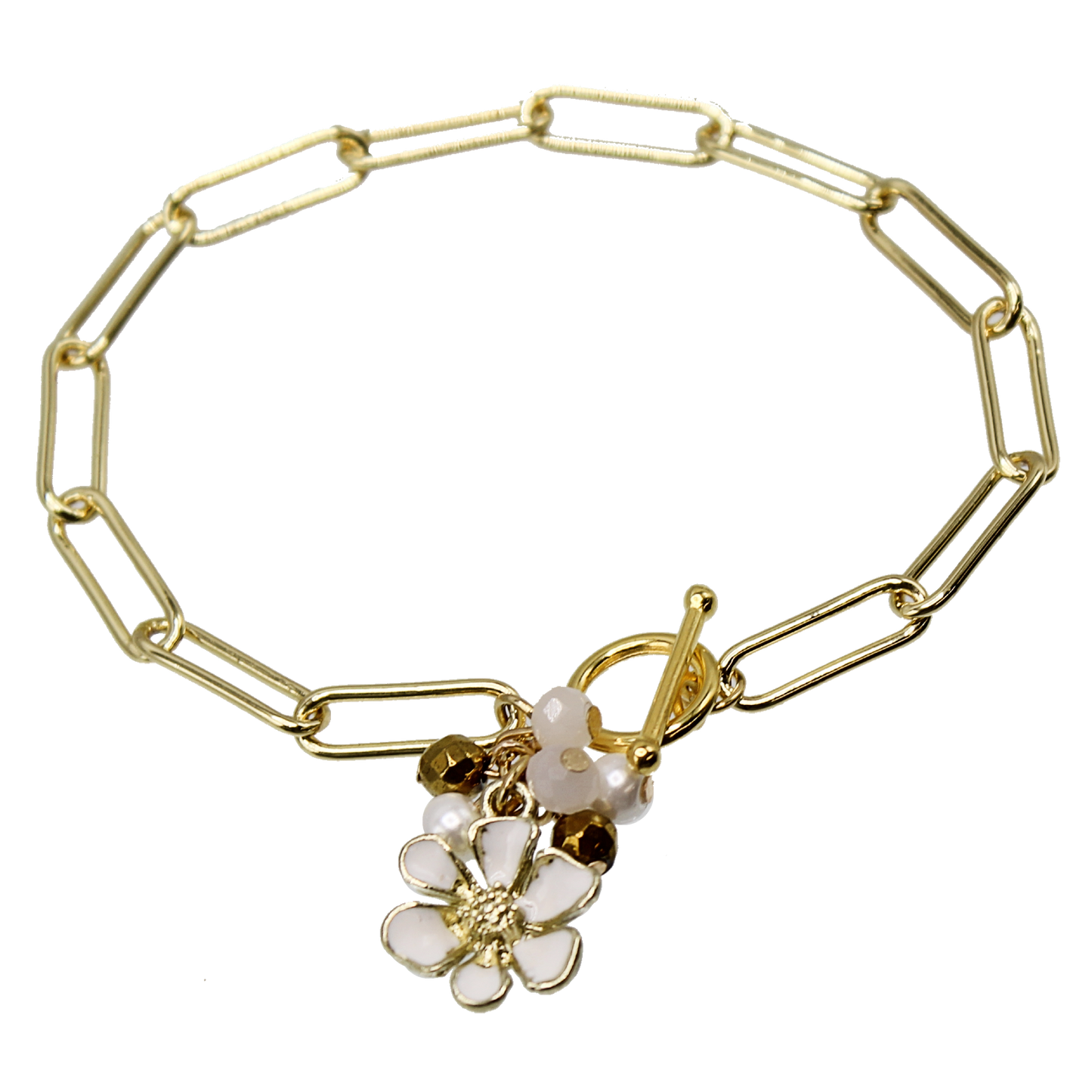 Paperclip Flower Cluster Bracelet