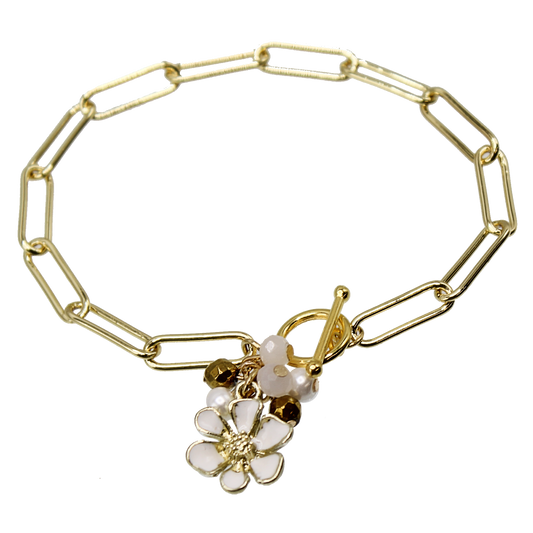 Paperclip Flower Cluster Bracelet