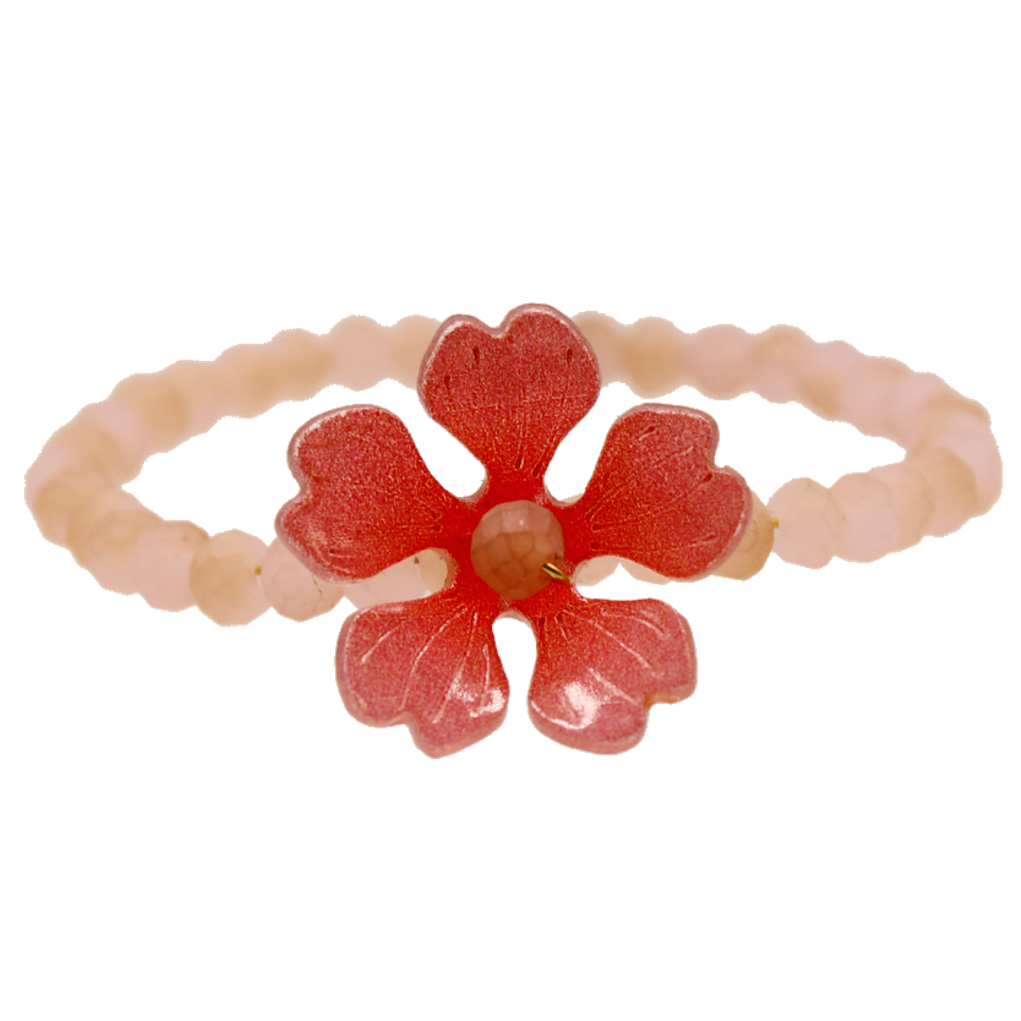 Beaded Peach Napkin Ring