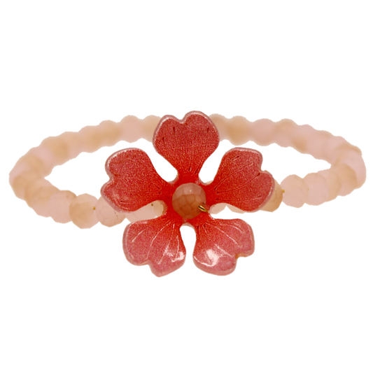 Beaded Peach Napkin Ring