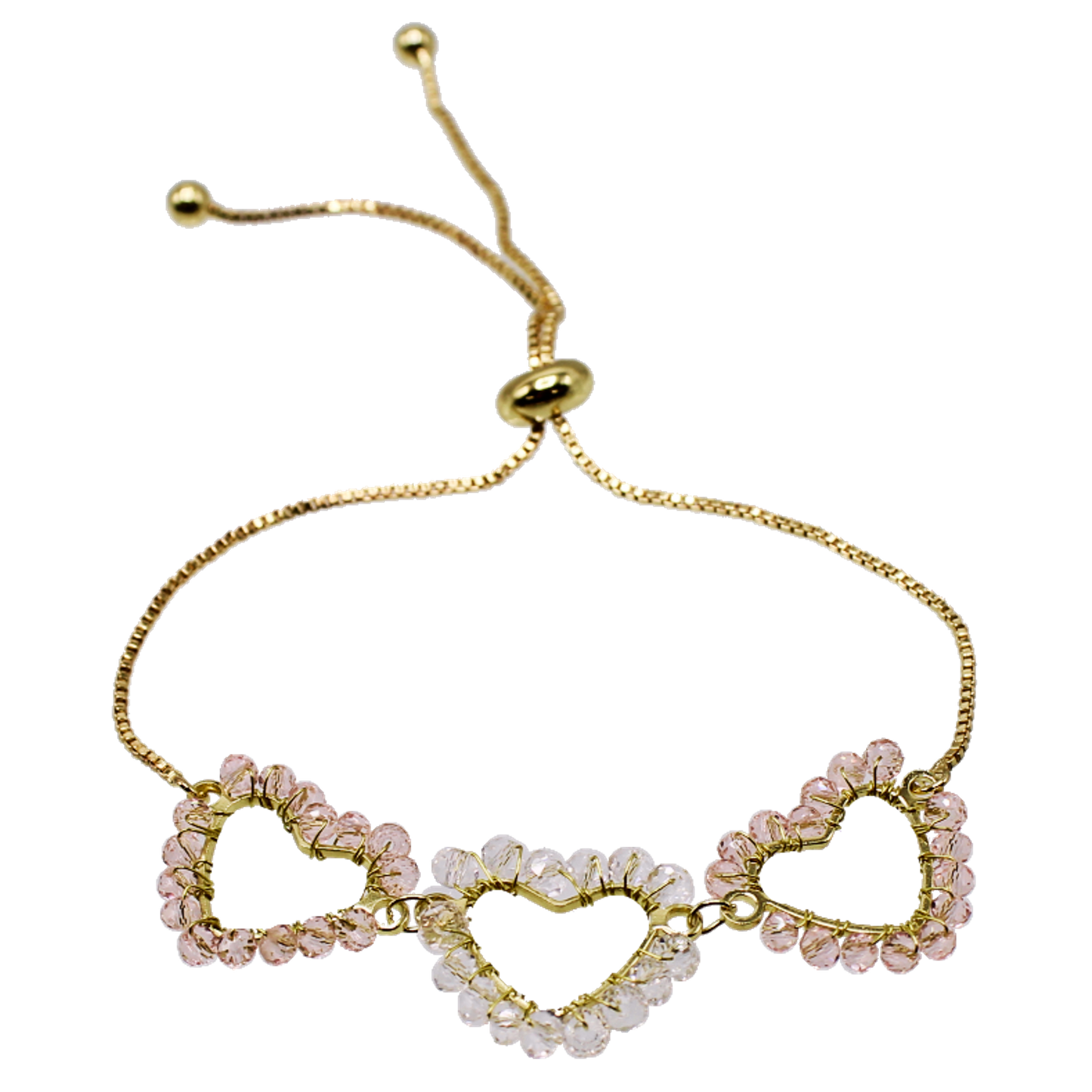 Three Heart Slide Bracelet