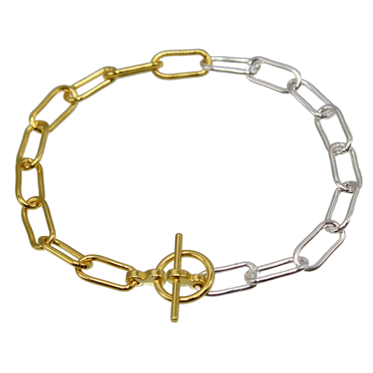 Two Tone Paperclip Bracelet