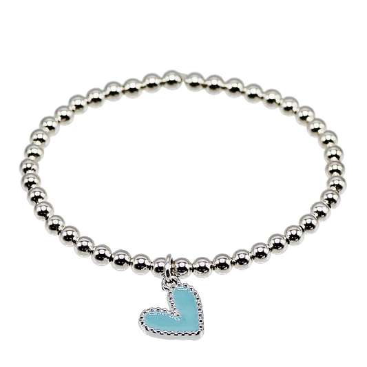 Blue Beaded Heart