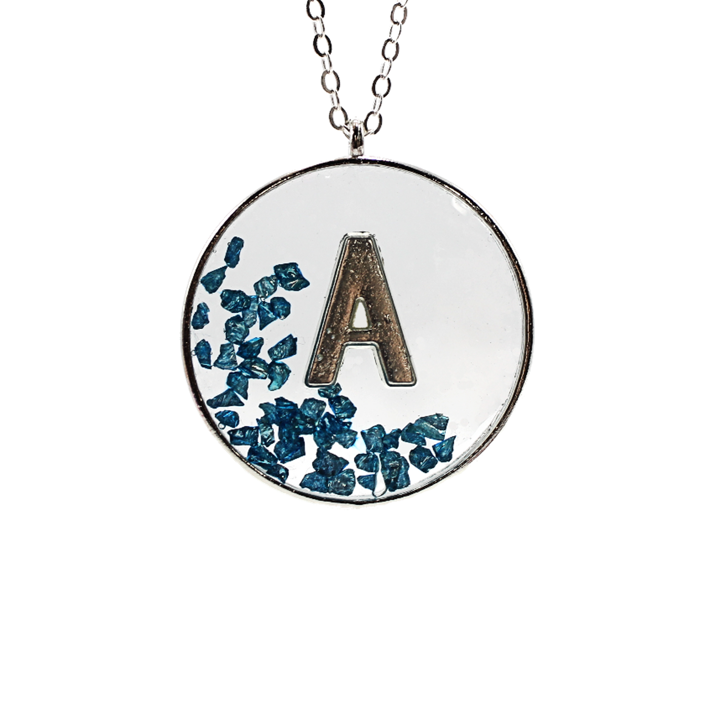 Crushed Glass Monogram Necklace
