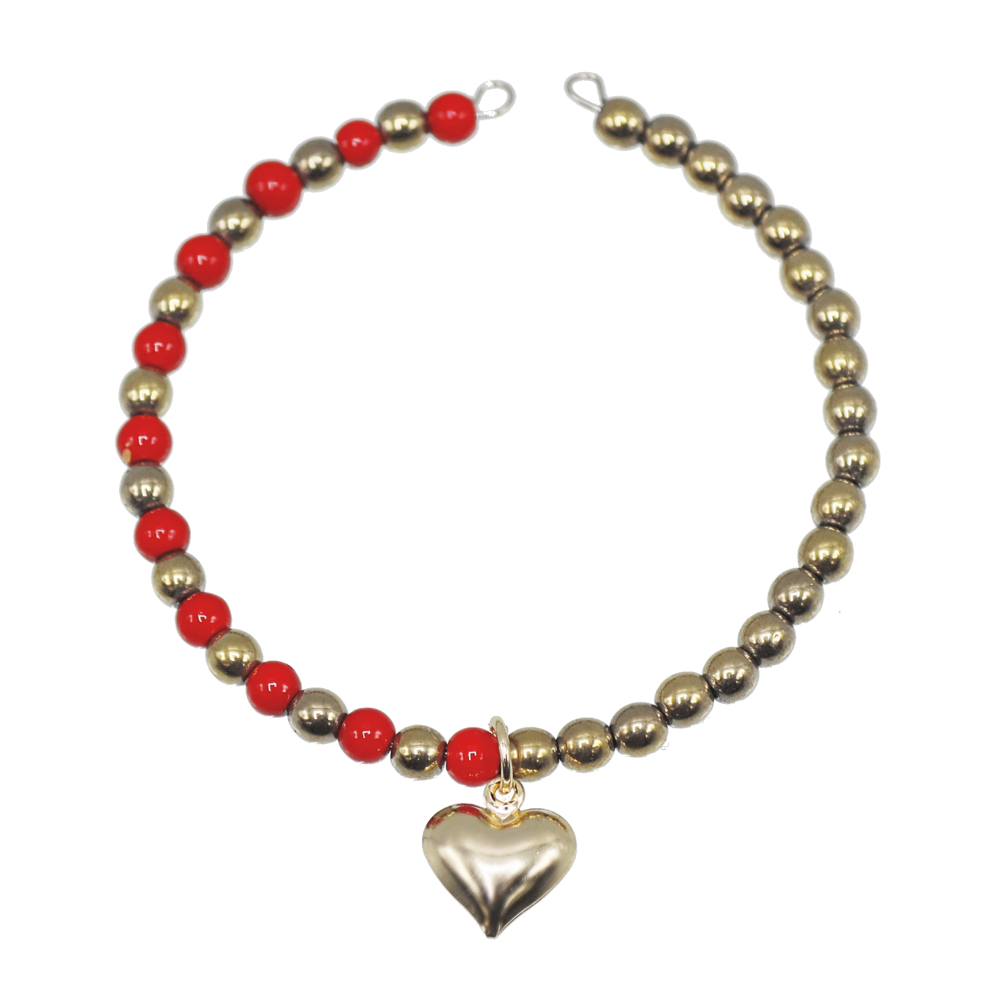 Red and Gold Beaded Bangle